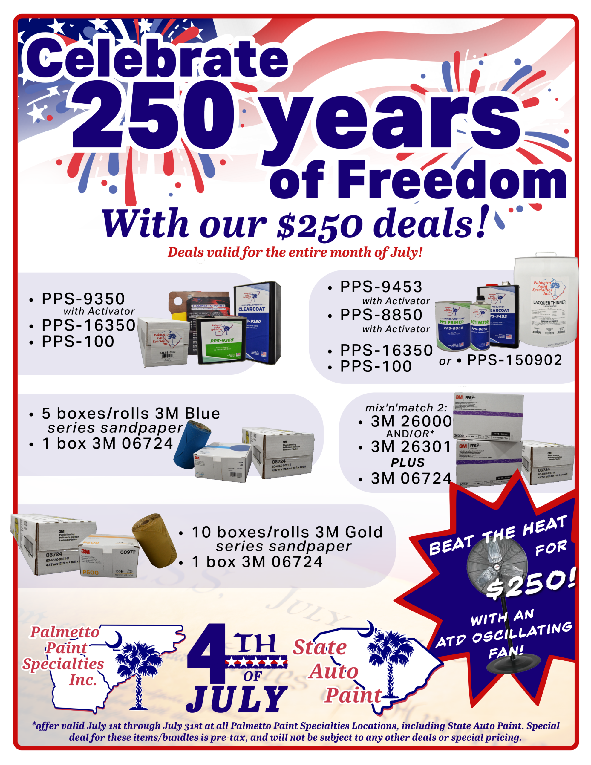 $250 for 250 1 sale flyer